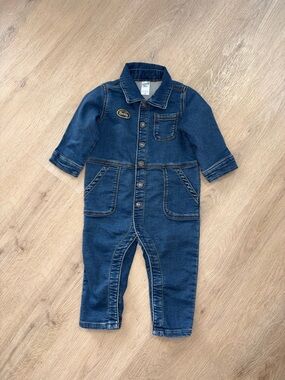 Carter's Dark Blue Denim Baby Jumpsuit